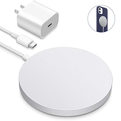 Magnetic Wireless Charger Replacement for iPhone 13/13 Pro/13 Pro Max/13 mini/12 Pro/12 Pro max/ 12 Mini and AirPods pro 【with USB-C 20W PD Adapter】 WAITIEE Fast Charging Pad for Phone Charger Stand