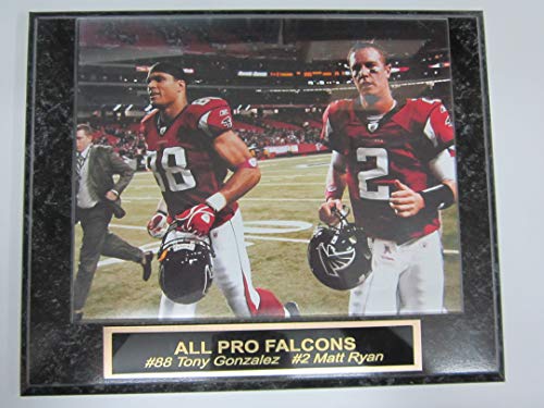 Falcons TONY GONZALEZ MATT RYAN 8×10 Photo Mounted On A Custom Engraved Plaque