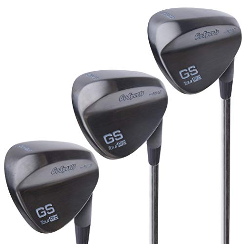 GoSports Tour Pro Golf Wedge Set – Includes 52 Gap Wedge, 56 Sand Wedge and 60 Lob Wedge in Satin or Black Finish (Right Handed)