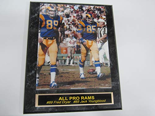 Rams JACK YOUNGBLOOD FRED DRYER 8×10 Vintage Photo Mounted On A Custom Engraved Plaque