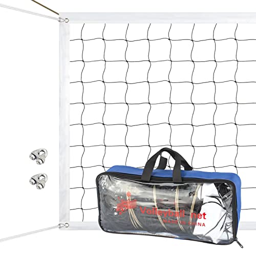Professional Volleyball Net Outdoor, Volleyball Net with Steel Cable for Backyard, 32x3FT Portable Volleyball Net for Pool Beach Schoolyard Indoor, Badminton/ Pro Volleyball Net Set