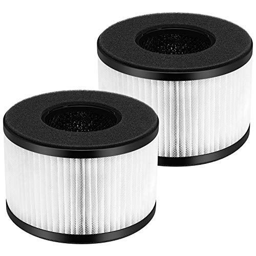 BS-03 True HEPA Replacement Filter for PARTU BS-03 Air Purifier Part U, Part X and Slevoo BS-03 HEPA Air Purifier, 3-in-1 filtration with H13 True HEPA Filter, Activated Carbon Filter, Pack of 2