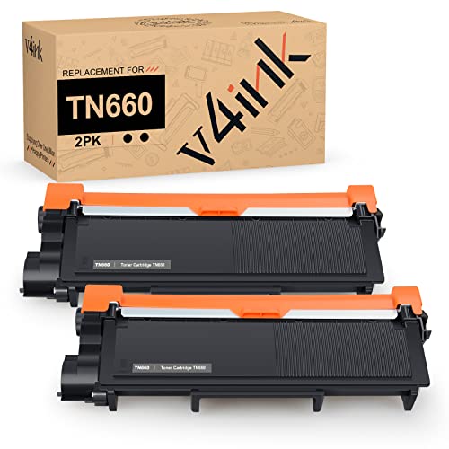 v4ink 2PK Compatible TN-660 Toner Cartridge Replacement for Brother TN660 TN630 Toner for Brother HL-L2300D HL-L2320D HL-L2340DW HL L2360DW L2380DW MFC-L2700DW MFC-L2740DW DCP L2520DW L2540DW Printer
