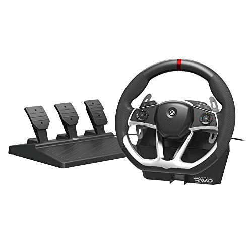 HORI Wired Force Feedback Racing Wheel DLX – Steering Wheel with vibration rumble and pedals – Xbox Series X – Xbox One