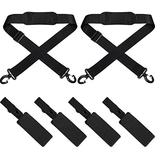 2 Sets Ski Carrier Strap and Pole Carrier with Durable Cushioned Hook, Adjustable Shoulder Sling Detachable Skiing Accessory Suitable for Winter Skiing Activities