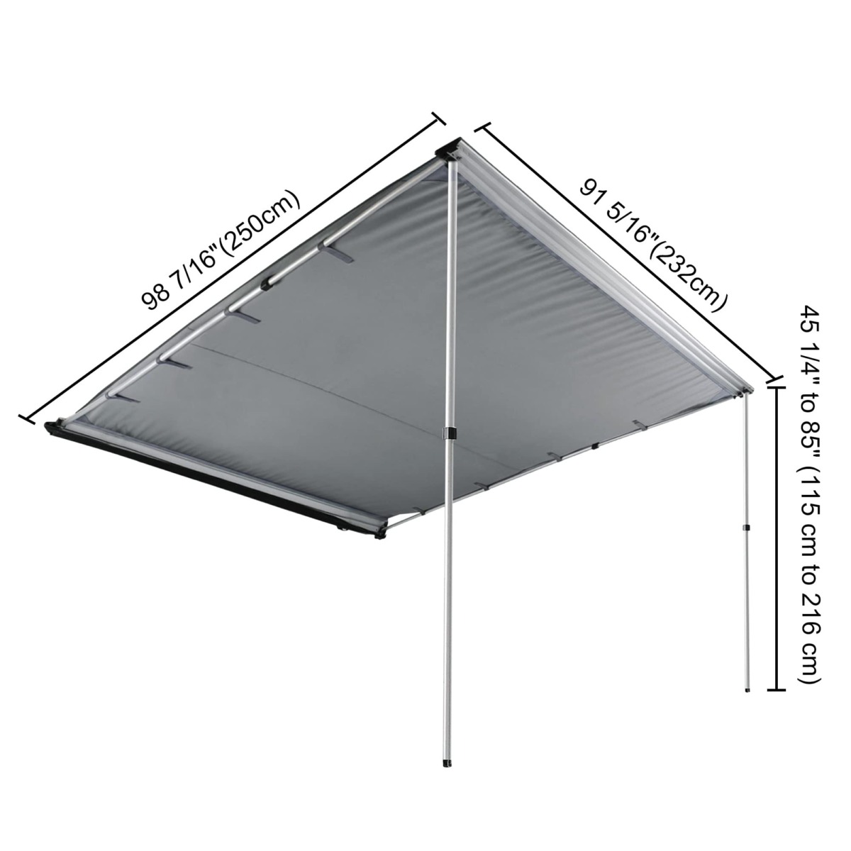 Yescom 7.6’x8.2′ UV50+ Car Side Awning Rooftop Pull Out Tent Shade Shelter PU2000mm for Outdoor Camping SUV Travel Grey | The Storepaperoomates Retail Market - Fast Affordable Shopping