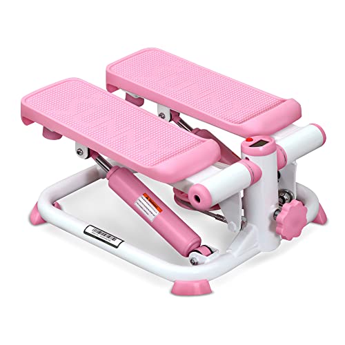Sunny Health & Fitness Exercise Stepping Machine, Portable Mini Stair Stepper for Home, Desk or Office Workouts (Pink) – P2000