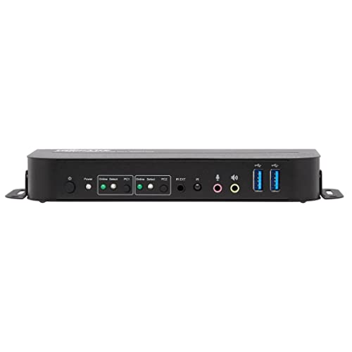 Tripp Lite 2 Port HDMI USB KVM Switch, Dual Port HDMI USB KVM Switch, 4K 60 Hz, HDR, HDCP 2.2, USB 3.0 Cables, Black (B005-HUA2-K)