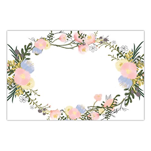 DB Party Studio 25 Pack Paper Place Mats For Baby Bridal Shower Graduation Birthday Parties Delicate Greenery & Floral Blooms Placemats Easy Cleanup Disposable Guest Table Settings Decor 17″ x 11″