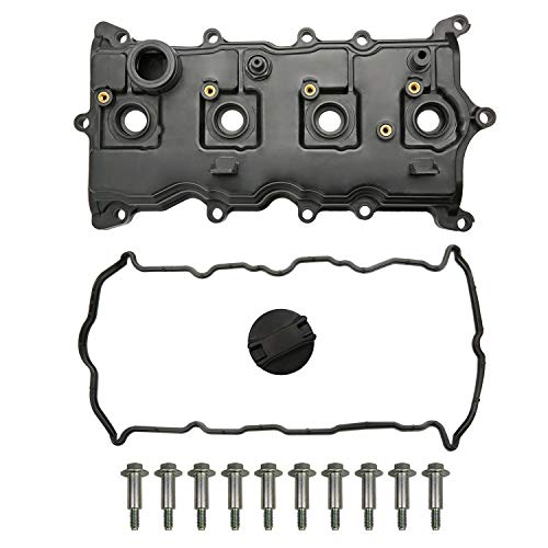 MITZONE Engine Valve Cover with Gasket Bolts & Oil Cap Compatible with 2007-2013 Nissan Altima Sentra SE-R 2.5L Part# 13264-JA00A 13270-JA00A