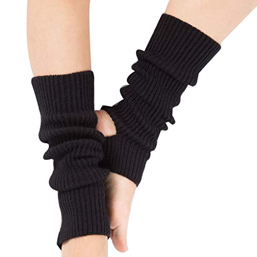 1 Pair Fashion Yoga Socks for Women Girls Workout Socks Toeless Training Dance Leg Warmers (Black)