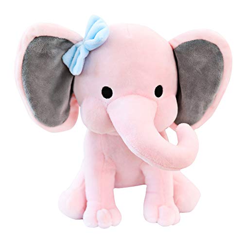 boqopod Stuffed Elephant Animal Plush Toys 9 Inch (Pink)