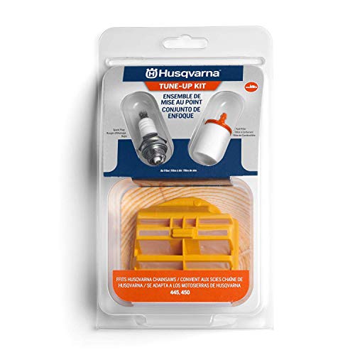 Husqvarna 599333601 445/450 Chainsaw Maintenance Kit, Easy-to-Install Chainsaw Parts Tune Up Kit Includes Air Filter, Fuel Filter and Spark Plug