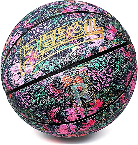 REBOILPHASE Go! Girls Leather Basketball (Size 3~7)- Kids Basketball, Small Basketball, Youth Basketballs, Basketball Gift – Size 5, Victoria