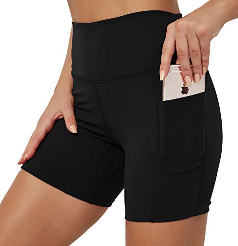 Rataves 6 Inch Athletic Biker Shorts Yoga Shorts Women’s Pockets High Waisted Workout Shorts Soft Running Dance Sports Fitness Gym Short Pants M Black | The Storepaperoomates Retail Market - Fast Affordable Shopping