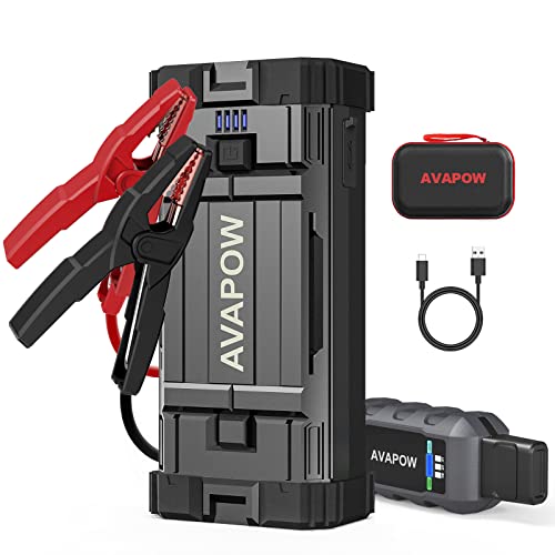 AVAPOW Jump Starter 2000A Peak 18000mAh Portable Battery Jump Starter for Car with Dual USB Quick Charge 3.0(Up to 8.0L Gas or 6.5L Diesel),12V Jump Box,Compact Lithium Car Power Pack