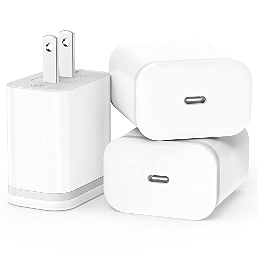iPhone 14 13 12 11 Charger Cube 3-Pack Plug Charging Block for 14 13 12 11 Pro Max XS X XR SE 8 7 6 6S Plus, iPad, AirPods Pro, LUOATIP 20W USB C Power Adapter Fast PD USBC Wall Brick Type C Box