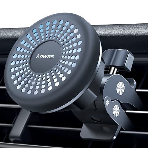 Anwas Magnetic Phone Holder for Car, [Bionic Alligator Clip] Universal Strong Car Vent Phone Mount, [6 Strong N52 Magnets] Cell Phone Holder Compatible with iPhone Samsung LG Google Pixel, etc
