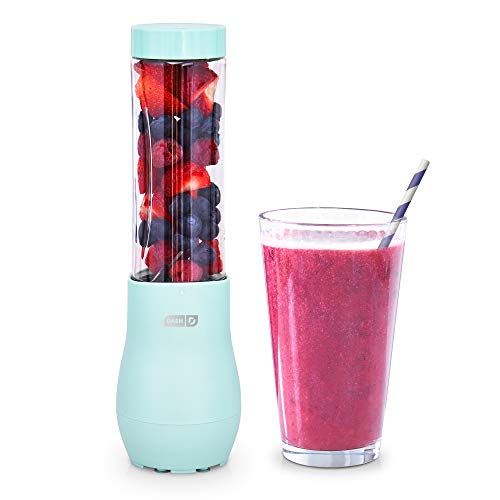 Dash Mighty Mini 10 oz Compact Personal Bottle Blender with Travel Lid, Aqua