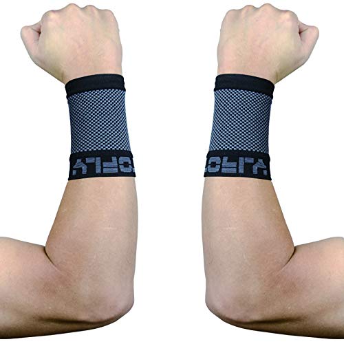 AMZAM TOFLY® Compression Wrist Brace Sleeves (Pair), Unisex, 20-30mmHg Grade Compression Wrist Support Band for Carpal Tunnel Syndrome, RSI, Wrist Pain & Strain, Arthritis, Tendonitis, Sport, Black M