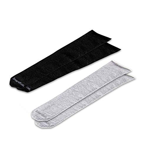 SmartKnit Adult AFO Interface Seamless Sensitivity Socks – 2 Pack (Black & Gray, Adult Regular)