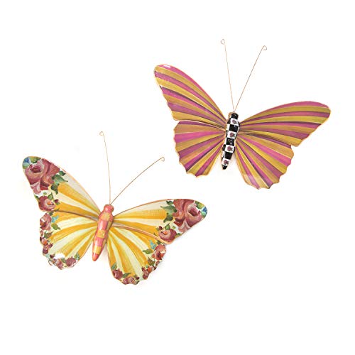 MACKENZIE-CHILDS Garden Butterflies Duo, Hanging Butterfly Wall Decor, Set of 2