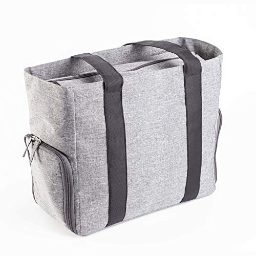 Dr. Brown’s Breast Pump Carryall Storage Diaper and Tote Bag – Heather Gray and Black