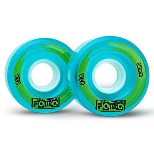 FOMOTEAM Roller Skate Wheels Outdoor or Indoor 58mm*32mm 82A (Set of 8) (Blue)