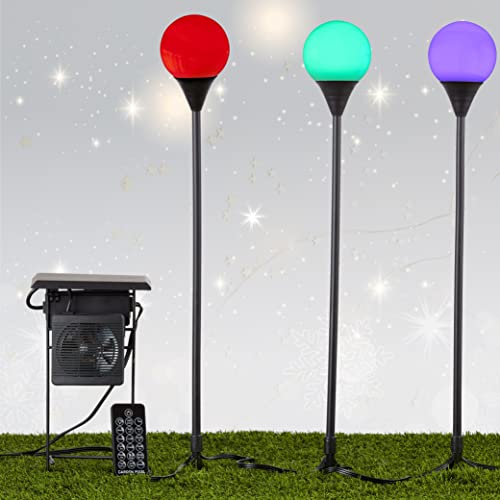 Aurio Outdoor Garden Pathway Yard Spikes, Color Changing Lights with Bluetooth Speaker, Smart Pixel Bulbs, 15-Pack
