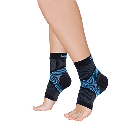 Copper Fit ICE Plantar Fascia Compression Foot and Ankle Sleeve Infused with Menthol, Large/X-Large, 1 Pair