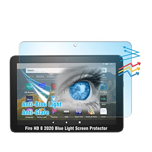 KEANBOLL 2 Pcs Anti Blue Light for All-New Fire HD 8/HD 8 Plus/HD 8 Kids Tablet 8 Inch (10th Generation,2020 Release), Anti Blue Light Screen Protector
