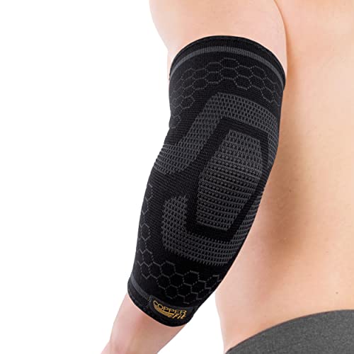 Copper Fit ICE Unisex Elbow Compression Sleeve Infused with Menthol, Large/X-Large
