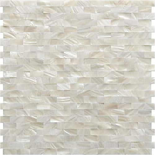 Luxe Core Brick White 3 in. x 6 in. Mother of Pearl Peel and Stick Tile Sample