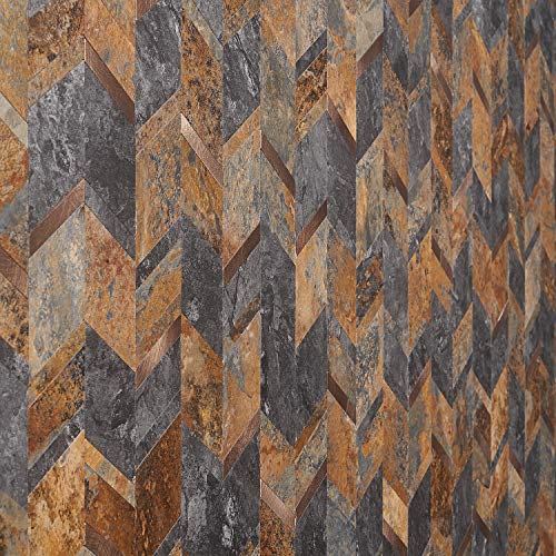 Luxe Core Chevron Copper 11.02 in. x 11.41 in. SPC Peel and Stick Kitchen, Bathroom, Backsplash Tile (0.87 Sq. Ft. / Sheet) | The Storepaperoomates Retail Market - Fast Affordable Shopping