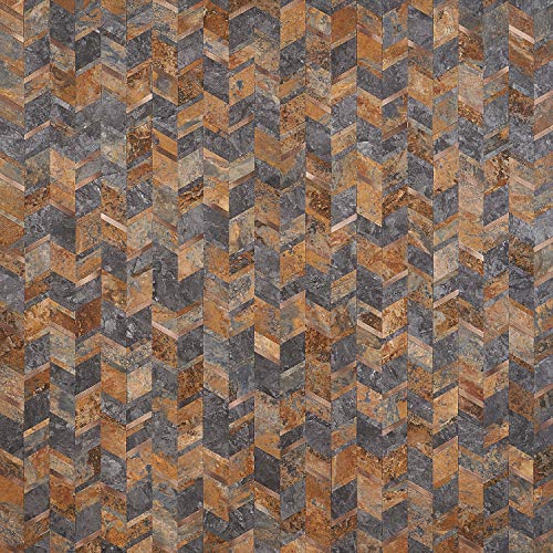 Luxe Core Chevron Copper 11.02 in. x 11.41 in. SPC Peel and Stick Kitchen, Bathroom, Backsplash Tile (0.87 Sq. Ft. / Sheet) | The Storepaperoomates Retail Market - Fast Affordable Shopping