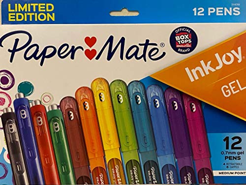 Paper Mate InkJoy Gel, 12 pens, 0.7mm, medium point,multicolor, Limited Edition