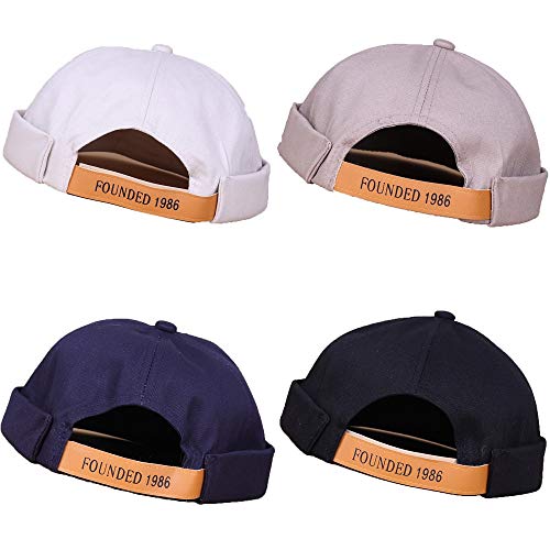 4UFiT Unisex Beanie Cotton Docker Brimless Hat Rolled Cuff Harbour Hat