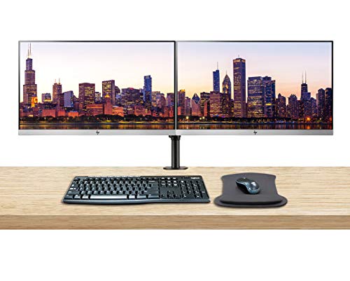 HP EliteDisplay E223 21.5in 1920×1080 (1FH45A8#ABA) FHD IPS LED LCD 2-Pack Monitor Bundle with HDMI, VGA, DisplayPort, MK270 Wireless Keyboard and Mouse, Gel Mouse Pad, Desk Mount Dual Monitor Stand