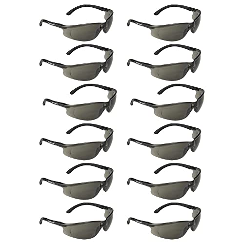 SAFEGEAR Black Safety Glasses 12-pk. – Anti-Fog Safety Glasses for Men & Women – Black Rubber Ends for Comfort Around Ears – ANSI Z87.1 Compliant, UV Protection, Lightweight – J. J. Keller