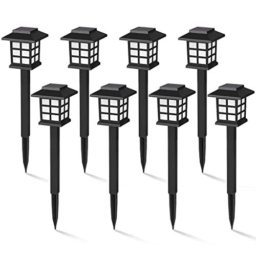SuLethe 8 Pack Solar Pathway Garden Lights, Outdoor Waterproof Landscape Led Lighting Lamps for Patio, Path, Lawn, Walkway