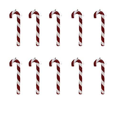 SN Decor Christmas Ornaments Pack of 10 Candy Canes Christmas Hanging Ornaments for Holiday Decoration Red White Christmas Candy Canes Party Favors – New