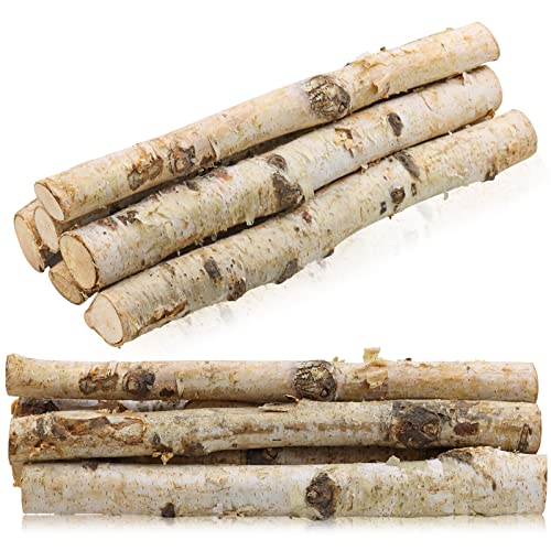 Uplama 6Pack Small Birch Logs for Fireplace Unfinished Wood Crafts DIY Home Decorative Burning,Fireplace Log Set (0.78”-1.18” Dia. x 12″ Long)
