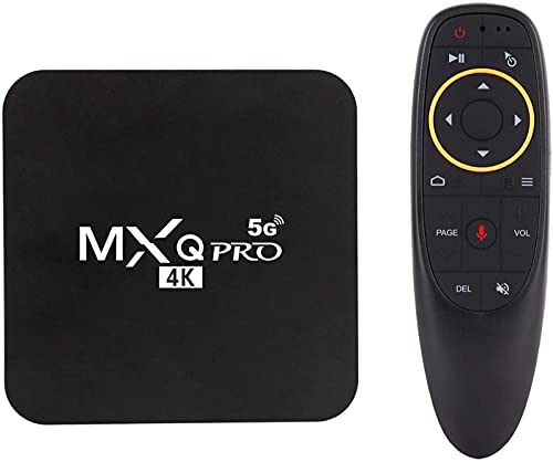 MXQ Pro 5G with Air Mouse & Voice Control 2023 Upgraded Android 11.1 Version Ram 2GB ROM 16GB TV Box H.265 HD 3D Dual WiFi 2.4G/5.8G Quad Core Android Smart TV Box