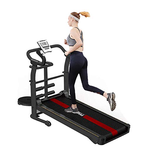 SALE & CLEARANCE Folding Treadmill Mechanical Walking Machine, Home G-ym Portable Folding Silent Pad Treadmill Adjustment Height Walking Exercise Machine with LCD Display【US Fast Shipment】 (Black)
