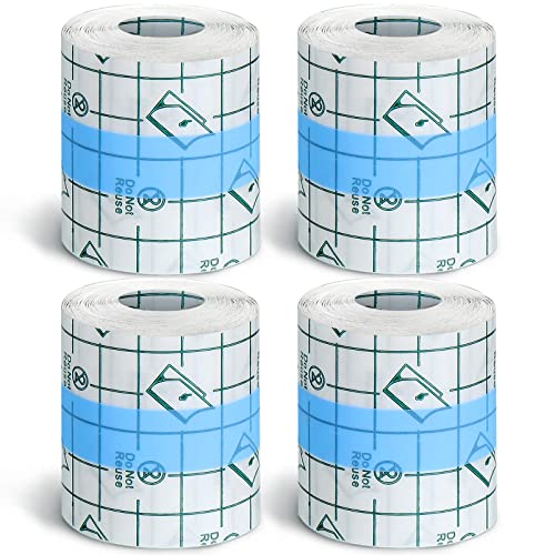 4 Rolls Transparent Stretch Adhesive Bandages Waterproof Clear Bandage Protective Adhesive Bandages Dressing Tape (2 Inch x 5.47 Yard)