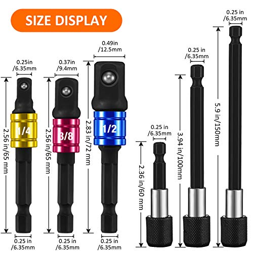 19 Pieces Flexible Drill Bit Extension Hex Shank Drill Bit Kit, 1/4 3/8 1/2 Inch Socket Adapter, Screwdriver Bit, Socket Bendable Drill Bit Extension, 105 Degree Angle Drill Extension | The Storepaperoomates Retail Market - Fast Affordable Shopping