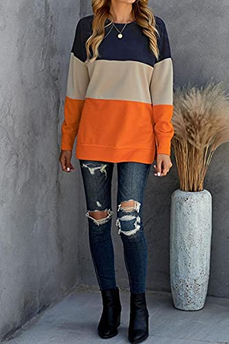 GOLDPKF Women Thanksgiving Outfit Sweatshirt Fashion 2022 Shirts Fall Clothes Long Sleeve Sweater Clothing Crew Neck Halloween Pullover Tops Orange XL | The Storepaperoomates Retail Market - Fast Affordable Shopping