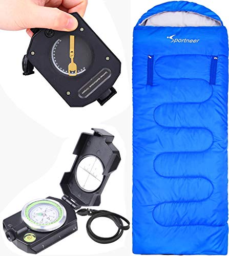 Sportneer Wearable Sleeping Bag and Military Compass with Clinometer for Backpacking, Hiking, Camping, Outdoor Surviving