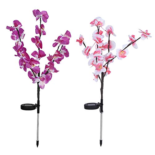 NCONCO 2Pcs Solar LED Light, Orchid Flower Tree Light Battery Powered Fairy Led String Lights for Tree Garden Home Ambiance Wedding Yard Party Patio Holiday Decor