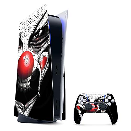 MightySkins Skin Compatible with PS5 / Playstation 5 Bundle – Evil Clown | Protective, Durable, and Unique Vinyl Decal wrap Cover | Easy to Apply, Remove, and Change Styles | Made in The USA
